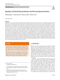 Although treatment with apixaban does not as a precautionary measure, it is preferable to avoid the use of apixaban during pregnancy. Pdf Apixaban A Clinical Pharmacokinetic And Pharmacodynamic Review