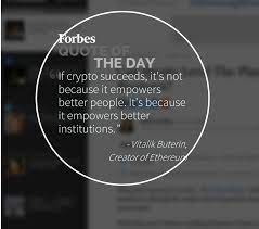We just broke over 500 hundred thousand transactions per day for the first time. Forbes Quote Of The Day Vitalik Buterin Ethereum
