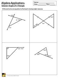 Exterior And Interior Angles Of A Triangle Worksheet Answers Nidecmege