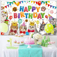 4.6 out of 5 stars 221. Buy Cat Happy Birthday Backdrop Kitten Photography Background Pet Paw Cat Theme Party Photo Backdrop Birthday Party Decorations For Cat Owner Children Kids Cake Table Decorations Online In Turkey B08yybkl6w