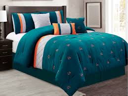I have in black then ordered in grey. 7 Pc Floral Embroidery Pleated Diamond Stripe Comforter Set Teal Blue Orange Gray Queen Walmart Com Walmart Com