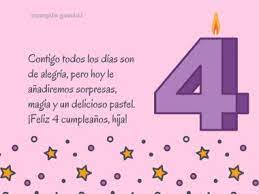 Carta De Cumpleanos Para Mi Hija De 4 Anos Cumple Genial
