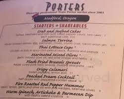 Hours may change under current circumstances Porters Dining At The Depot Menu In Medford Oregon Usa