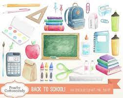 Buy 3 Get 30 Off Watercolor Back To School Clip Art Etsy Back To School Clipart Clip Art School Clipart