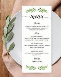 Baby Shower Menu Templates Beautiful Greenery Baby Shower Menu Card Template With Watercolor Bridal Shower Menu Menu Template Baby Shower Menu