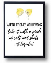 Don't let them go to waste. When Life Gives You Lemons Take It With A Pinch Of Salt And Shots Of Tequila Funny Prints Funnyquote Tequila Quotes Funny Alcohol Quotes Alcohol Humor
