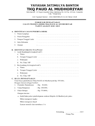 Kategori informasi tag contohformulir, pendidikan navigasi tulisan. A 3 1 Formulir Pendaftaran Paud Tk Kb