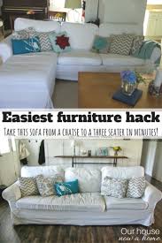 Assemble as normal, but remove the short armrests and 1x sofa frame. Ikea Ektorp Sofa Hack Our House Now A Home