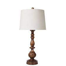 Surpars house vintage desk lamp glass shade table lamp edison bulb included. Home Decorators Collection Lukas 27 75 Inch Table Lamp In Antique Walnut Wood With Natural The Home Depot Canada
