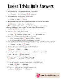 Random question and quiz generator features. Free Printable Easter Trivia Quiz