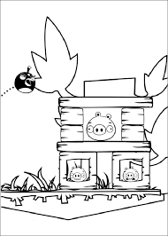 Coloring green pig with a red mustache and red eyebrows, which is the boss of the enemies angry birds. Angry Birds 25088 Cartoons Printable Coloring Pages