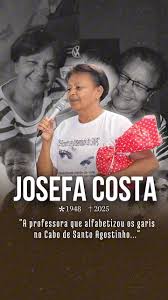 Estou sem palavras para me despedir de uma pessoa especial e maravilhosa,  uma luz que iluminou minha vida: minha sogra, professora Josefa Costa (Dona  Detinha). Durante 17 anos ao seu lado, vivi dias ...