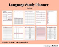 Language Learning Planner Self Study Foreign Languages Printable Pack Language Workbook Vocabulary Learning Study Goal Setting Language Study Learning Languages Language Journal