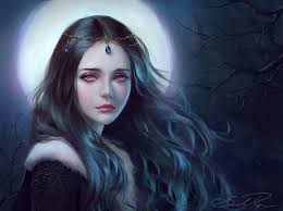 679 x 900 jpeg 157 кб. Woman S Portrait Painting Women Red Eyes Sad Moonlight Hd Wallpaper Wallpaper Flare