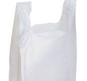 Large White Plastic T-Shirt Bags - Case of 500
