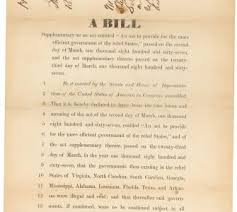 Jun 03, 2020 · after the civil war, the insurrection act was further amended to give the president authority to enforce the 14th amendment and the conditions of reconstruction in the south. H R 123 Third Reconstruction Act July 8 1867 U S Capitol Visitor Center