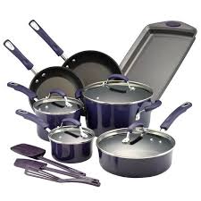 Rachael Ray 14 Piece Aluminum Non Stick Cookware Set Cookware Set Nonstick Cookware Pots And Pans Sets