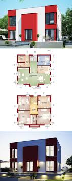 Flachdach Haus Bauhausstil Fertighaus Evolution 165 V9 Bien Zenker Einfamilienhaus Bauen Fassade Rot Weiss Grundriss M Kubus Haus Bauhausstil Haus Grundriss