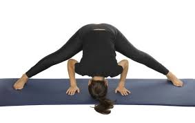 Yoga Pose Standing Straddle Forward Bend Prasarita Padottanasana Yoga Asanas Yoga Poses Yoga For Pcos