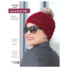 Leisure Arts Messy Bun HatsPlus Lacy Bun Hat Crochet ePattern