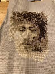 Finally have a finish! Need to iron and frame it. But I'm a little off put  by the shading. I was following the pattern and using the colors that I'd  mapped out