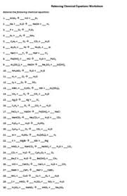 Balance the following chemical equations. Balancing Chemical Equations Worksheet By Soltis S Science Shop
