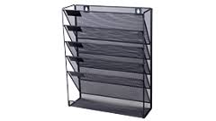 Black with clear acrylic wall mounted hanging brochure magazine rack with adjustable pockets. Brochure Stands Leaflet Holders Viking Direct Ie