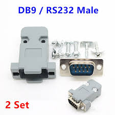 2 Set Rs232 Serial Port Connector Db9 Male Socket Plug Connector 9 Pin Copper Rs232 Com Adapter With Plastic Case Diy Hy225 Plastic Case Serial Port Cases Diy