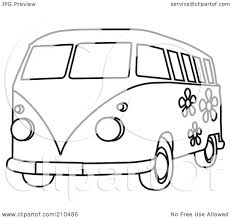 1000 x 883 jpeg 180 кб. Royalty Free Rf Clipart Illustration Of A Black And White Coloring Page Outline Of A Floral Hippie Bus Van By Rosie Piter 210486