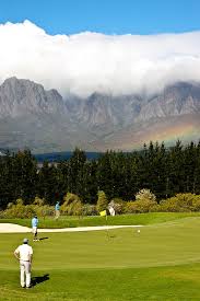 Erinvale Golf Estate Light Mist Created A Rainbow On The Hottentots Holland Mountain Range Behind Somerset Golf Courses Public Golf Courses Best Golf Courses