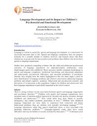Pdf Language Development And Its Impact On Children S Psychosocial And Emotional Development Stages of language development by michael caesar tubal 27870 experts believe that language is part of cognitive development • children use word meanings to figure grammatical rules this is called semantic. language development and its impact