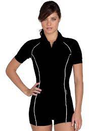 Womens Boyleg Swimsuit Short Sleeves By Stingray Swimsuit With Shorts Boyleg Swimsuit Swimsuits
