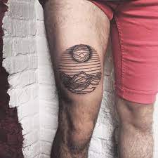 Linework Thigh Piece By Atramors Thigh Tattoo Men Tattoos For Guys Poland Tattoo