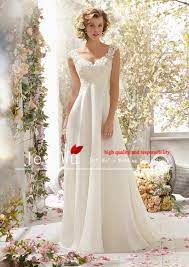 Click To Buy Bridal 2014 New Arrival Casual Cheap Princess V Neck Appliques Shou Chiffon Wedding Dresses Lace Ivory Chiffon Wedding Dress Wedding Dresses