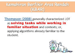 Kemahiran berfikir aras tinggi (kbat) merupakan lanjutan daripada usaha kerajaan untuk menggalakkan pemikiran luar daripada kotak kesediaan guru dalam pelaksanaan kemahiran berfikir aras tinggi (kbat). Kemahiran Berfikir Aras Tinggi Kbat Ahli Kumpulan V