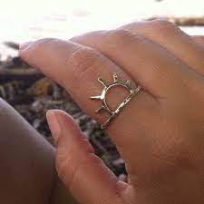 Gold Sun Ring Sunrise Sunset Sunshine Hammered Handmade Maui Jewelry Metalwork Boho Hippie Fashion Chr Gold Jewelry Handmade Gold Jewellery Boho Jewelry
