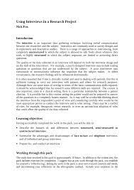 I learned that the interviews require applying some techniques and practicing. Pdf Using Interviews In A Research Project