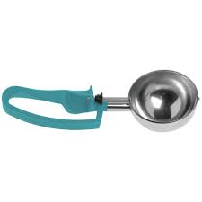 vollrath 6 oz teal color coded standard length squeeze disher 5