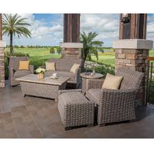 Windward Oxford Wicker Patio Set With Hidden Reticulated Foam Cushions Ww Oxford Set7