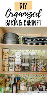 Organizing Baking Supplies A Super Cute Baking Cabinet Kitchen Cabinet Organization Baking Organization Kitchen Labels