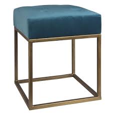 Tabouret Capitonne Bleu Canard Pieds En Metal Dore Tabouret Tabouret Maison Du Monde Et Idee Deco Chambre Parentale