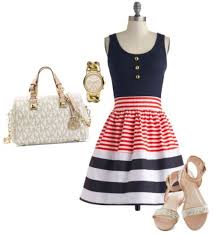 4th Of July Summer Outfit Red White Blue Womens Dress Nautical Dress Nautical Outfits 4th Of July Outfits
