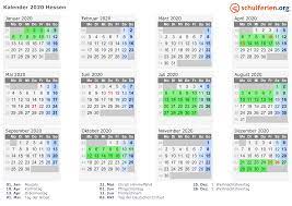 Die längsten ferien in hessen sind wie in den anderen bundesländern auch die jährlichen sommerferien zwischen den schuljahren. Kalender 2020 Ferien Hessen Feiertage