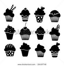 Black And White Silhouette Cake Clipart Cupcake Vetores E Vetores Clipart Stock Silhueta Retrato Vetores Silhueta Negra