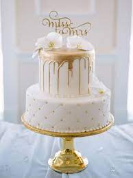 Bridal Shower Cake Design White And Gold Wedding Shower Cakes Engagement Cake Design Bridal Shower Cakes