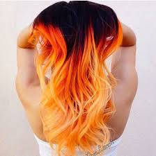 Black And Yellow Hair Style Black To Orange Ombre Pricheski Volosy Cveta Pastel Stili Prichesok