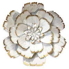 Stratton home decor white flower metal and wood wall decor walmart usa. Stratton Home Decor Metal Flower Wall Art In White Bed Bath Beyond