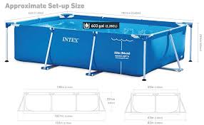 Amazon Com Intex 8 5 X 5 3 X 2 13 Rectangular Frame Above Ground Backyard Swimming Pool Garden Outdoor In 2020 Swimming Pools Backyard Pool Hot Tub Cool Pools
