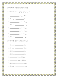 Lembaran Kerja Matematik Tahun 3 Masa Dan Waktu