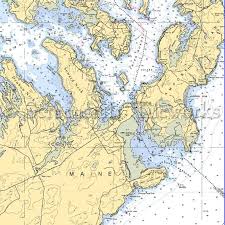 Maine Lubec Eastport Nautical Chart Decor Maine New